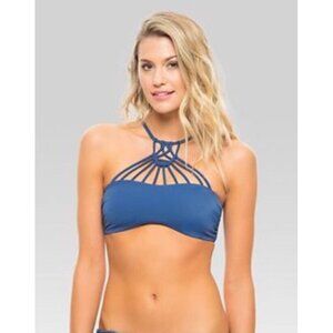 NWT Tori Praver Seafoam Macrame High Neck Bandeau